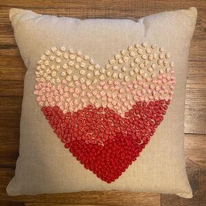 Pier 1 Heart Decorative Throw Pillow Gradient Ombré Accent